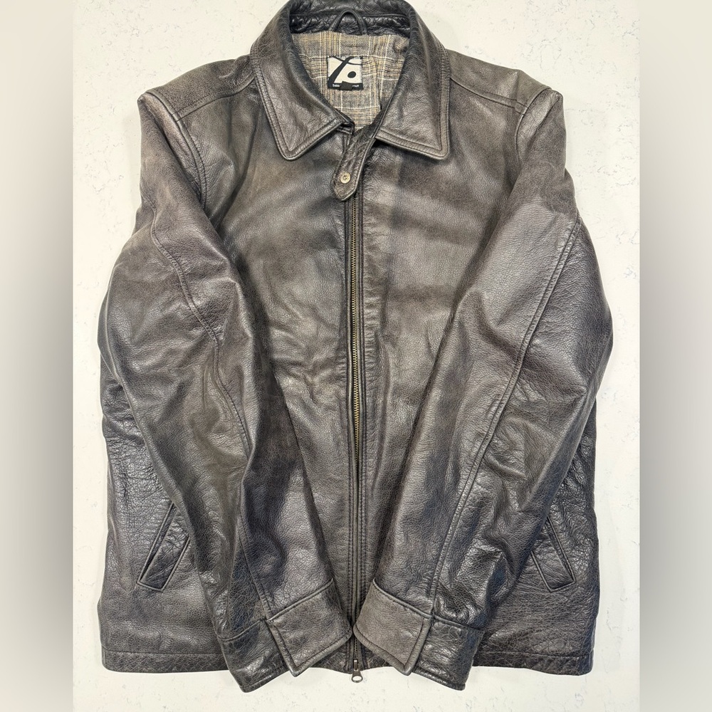 Saks Fifth Avenue vintage leather bomber jacket